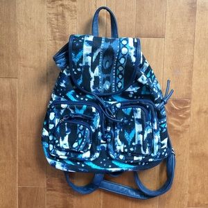 Icing Blue White and Black Canvas Backpack